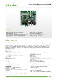 NEX 604 Mini-ITX, Intel AtomÃ¢Â„Â¢ Dual-Core ... - Datarespons.com