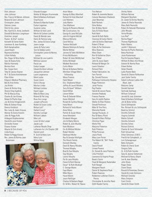 to see a full list of 2012 donors. - Lutheran Senior Services