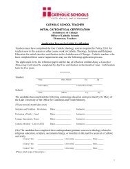 link to Initial Catechetical Certification Application