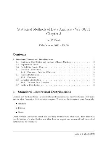 Statistical Methods of Data Analysis - WS 00/01 Chapter 3 - ZEUS