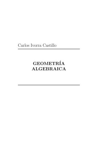Geometria Algebraica