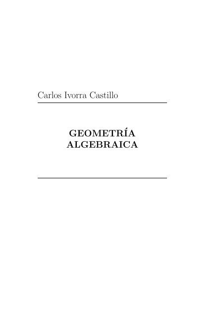 Geometria Algebraica