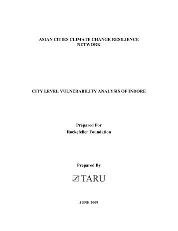 City Level Vulnerability Analysis of Indore - acccrn
