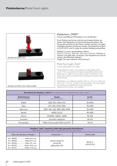 Lieferprogramm 2012 - Kornoptik Adlerauge