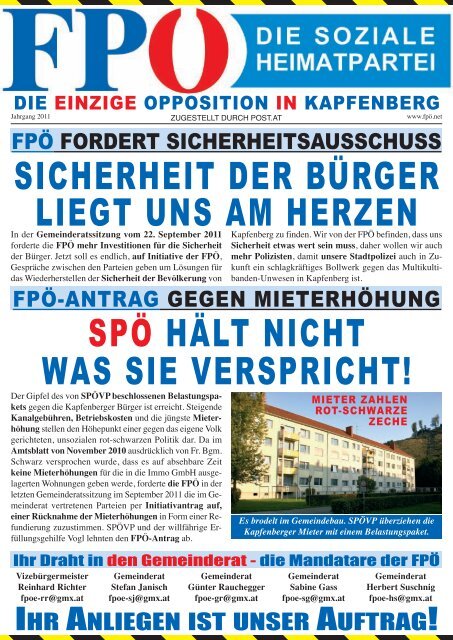 sicherheit der bÃ¼rger liegt uns am herzen spÃ¶ hÃ¤lt ... - FPÃ Steiermark