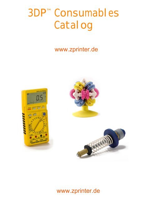 3DPÃ¢Â„Â¢ Consumables Catalog