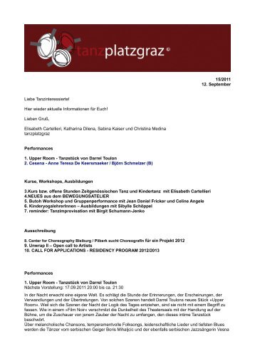 Newsletter15_2011 - tanzplatzgraz