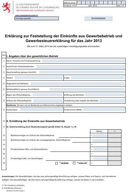Erklärung Zur Feststellung Des Einheitswerts Ausgefülltes Muster Bayern Erklärung zur Feststellung der Einkünfte aus Gewerbebetrieb und