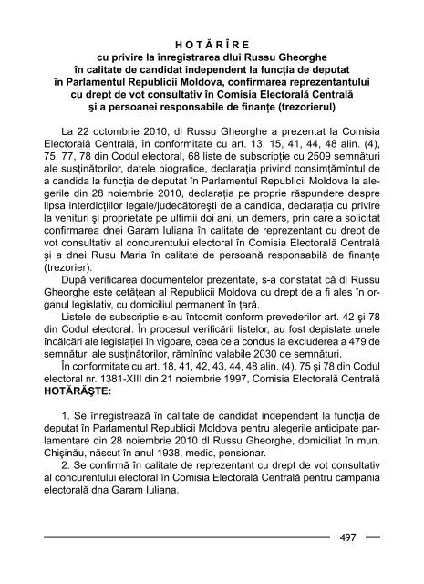 ELECTORALA 2010 - Comisia ElectoralÄ CentralÄ