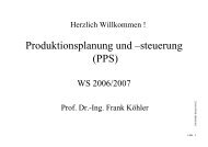 Produktionsplanung und –steuerung (PPS)