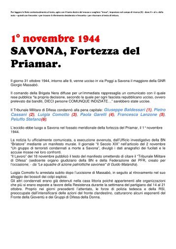 Il Tribunale Militare di Difesa condannÃ² alla pena ... - ANPI - Savona