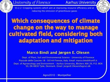 Which consequences of climate change on the way to manage ...
