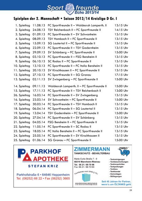 Sportfreunde-Echo 2013/14 - FC Sportfreunde Heppenheim