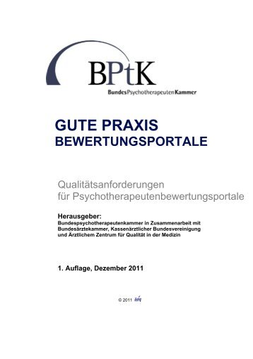 Checkliste Psychotherapeutenbewertungsportale