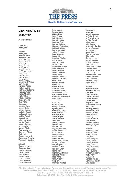 Death Notices 00 07 Stuff