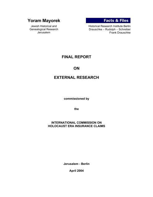 holocaust research report