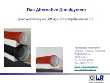 Alternatives Kanalsystem - Vortrag "Berlin" - Ingenieurbüro Röper