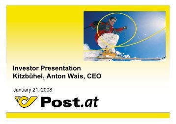 Investor Presentation Kitzbühel, Anton Wais, CEO
