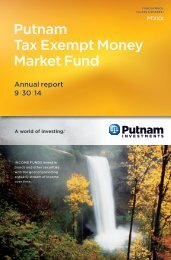 Tax Exempt Money Market Fund Annual Report - Putnam Investments