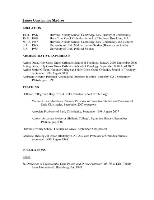 James Constantine Skedros Hellenic College - 