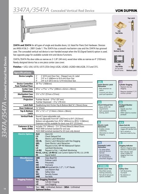 Von Duprin 33A-35A Series Exit Devices - Access Hardware Supply