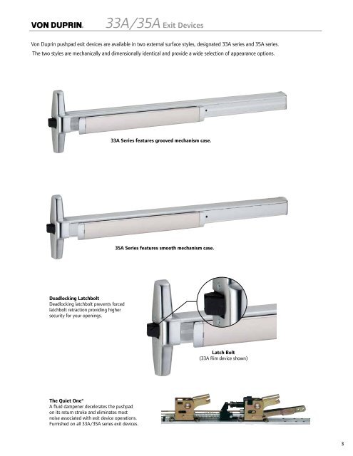 Von Duprin 33A-35A Series Exit Devices - Access Hardware Supply