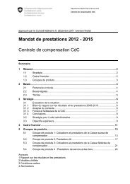 Mandat de prestations 2012 - 2015 - admin.ch