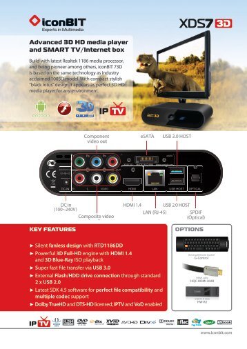 Advanced 3D HD media player and SMART TV/Internet box - iconBIT