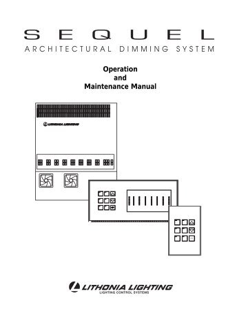 Operation and Maintenance Manual - Synergy Lighting Controls