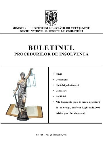 BULETINUL PROCEDURILOR DE INSOLVENÅÄ