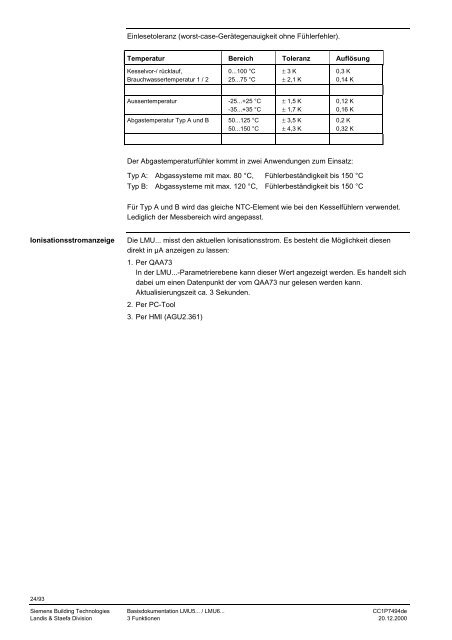 LMU5... / LMU6... Boiler Management Unit (BMU) Basisdokumentation