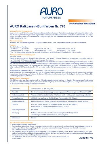 Technisches Merkblatt - AURO Kubelka Naturfarben