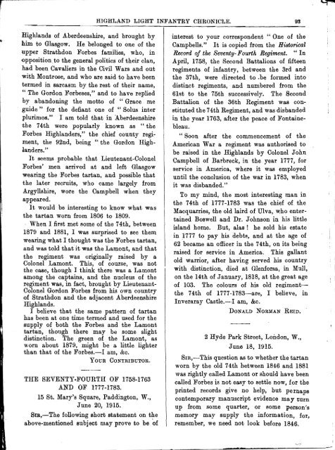 HLI Chronicle 1915 - The Royal Highland Fusiliers