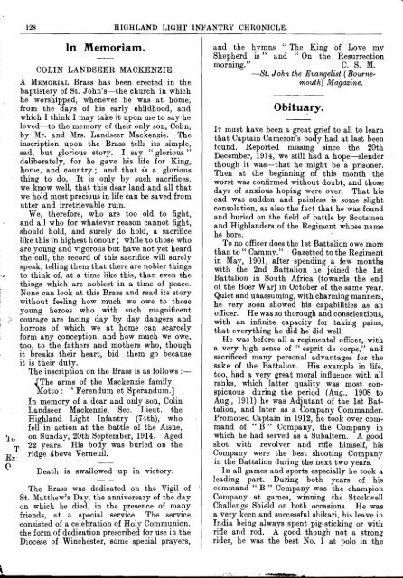 HLI Chronicle 1915 - The Royal Highland Fusiliers