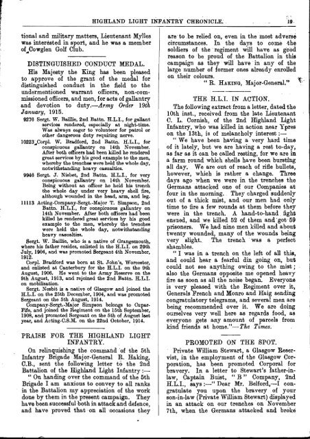 HLI Chronicle 1915 - The Royal Highland Fusiliers