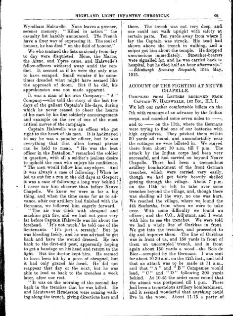 HLI Chronicle 1915 - The Royal Highland Fusiliers