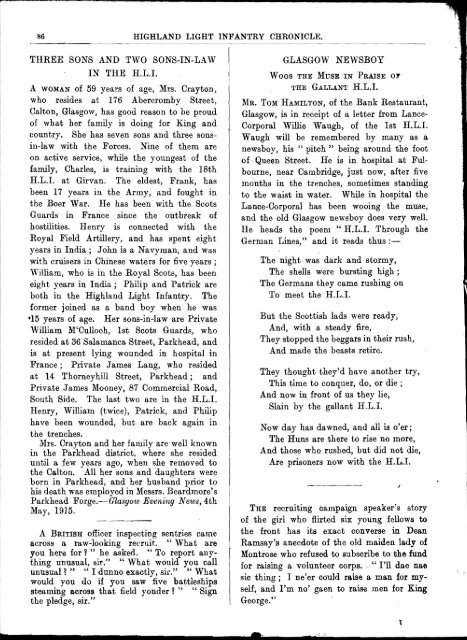 HLI Chronicle 1915 - The Royal Highland Fusiliers