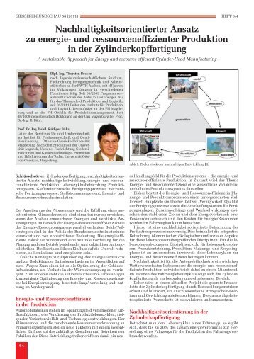 und ressourceneffizienter Produktion in der Zylinderkopffertigung