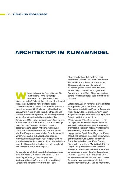 ARCHITEKTUR IM KLIMAWANDEL - IBA Hamburg