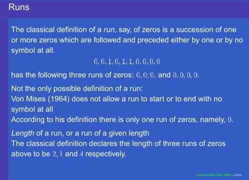 TESTING RANDOMNESS - Department of Mathematics and Statistics