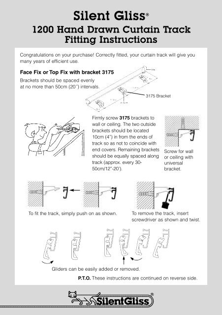 Silent Gliss 1200 Fitting Sheet - Curtain Poles