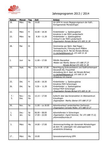 Jahresprogramm 2013 / 2014