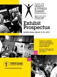 Exhibit Prospectus - American College of Sports Medicine
