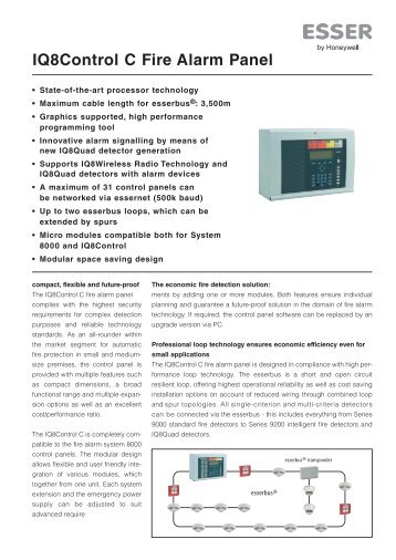 IQ8Control C Fire Alarm Panel