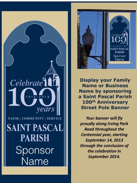 Display your Family Name or Business Name by sponsoring a Saint ...