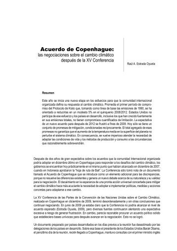 Acuerdo de Copenhaue - Centro de EconomÃ­a Internacional