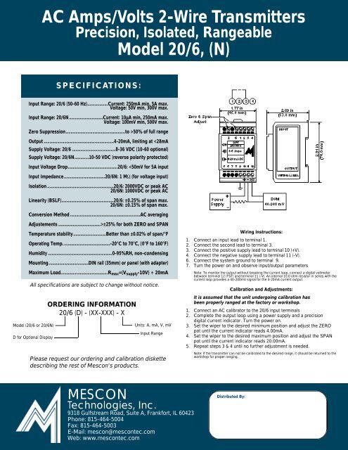 Pt-100 RTD Temperature Transmitters Model 20/1 - Delta Strumenti ...