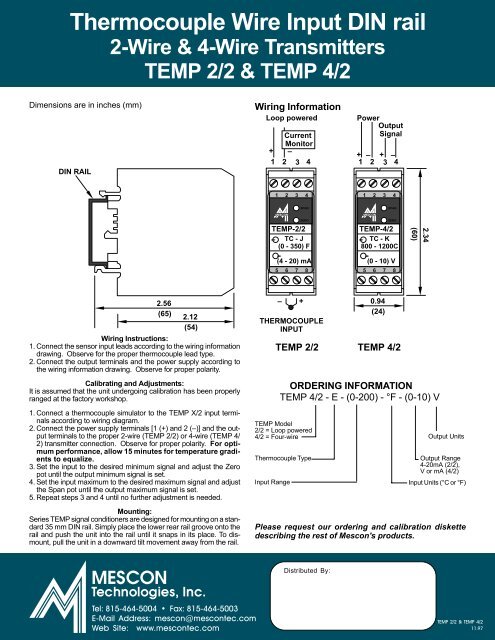 Pt-100 RTD Temperature Transmitters Model 20/1 - Delta Strumenti ...