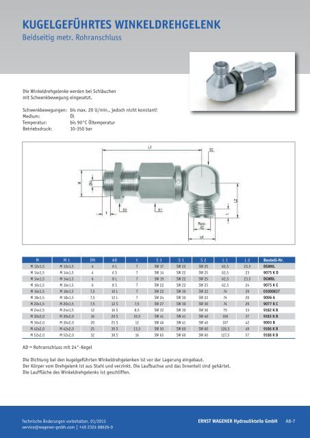 Flat-Face Steckkupplungen - Ernst Wagener Hydraulikteile GmbH