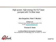 High-power, high-energy Ho:YLF laser pumped with ... - Q-Peak, Inc.